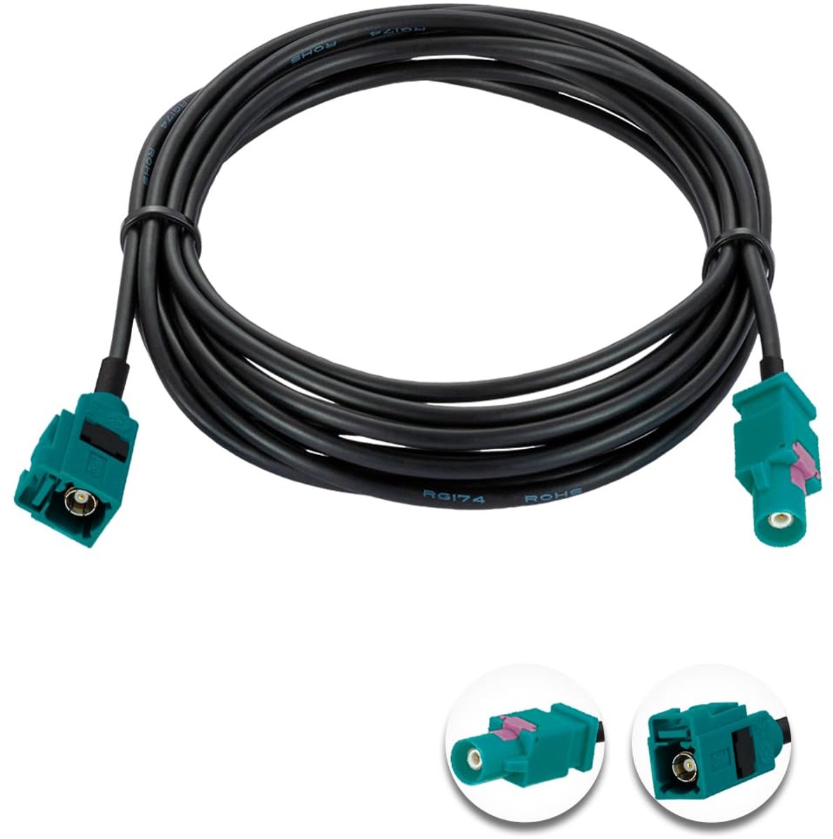 RF Coax Kabel - Verlengkabel Antenne - Voertuig Connectie - RG174 Standaard - 3 Meter