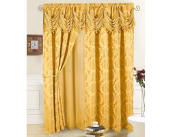 Luxe Linnen Vitrage Gordijnen 2 Panelen met Volant en Tiebacks Woonkamer Slaapkamer 137 x 213 cm