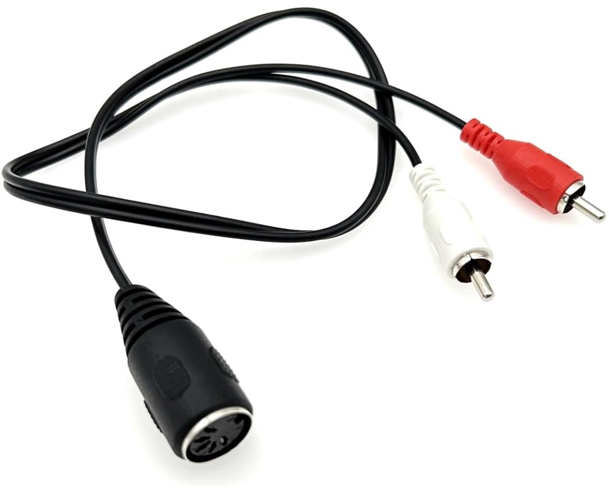 5-polige DIN naar 2x RCA Audiokabel Adapter voor Stereo Installatie en CD-Spelers