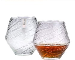 Luxe Kristallen Whiskyglazen Set (2) met Whisky Stenen in Houten Geschenkdoos - Geschikt voor Cognac en Brandy