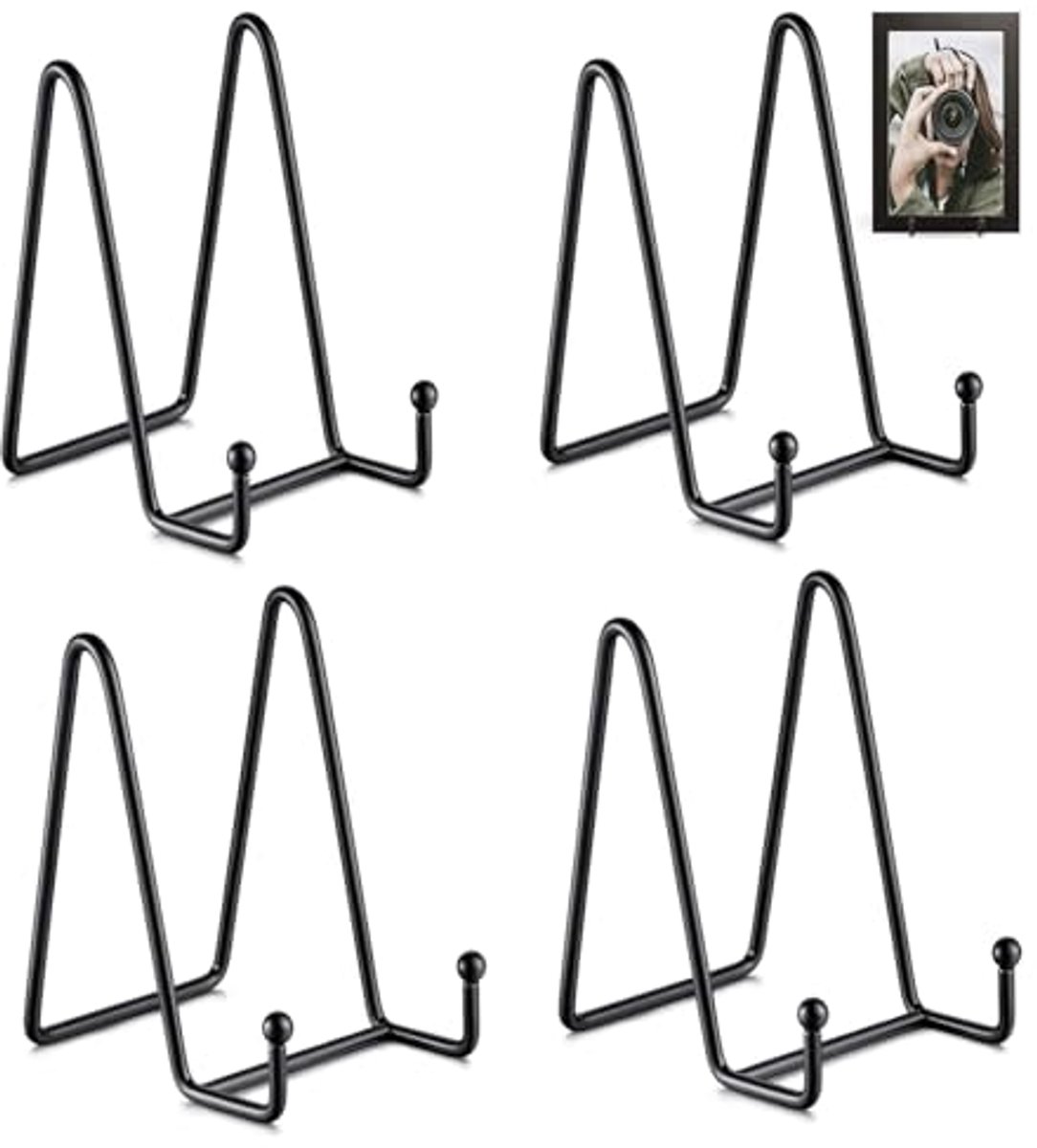 Ultiluxe® Bordstandaard - 4 Stuks - Kookboekstandaard - Display Standaard - Metaal - Ruimtebesparend - Zwart