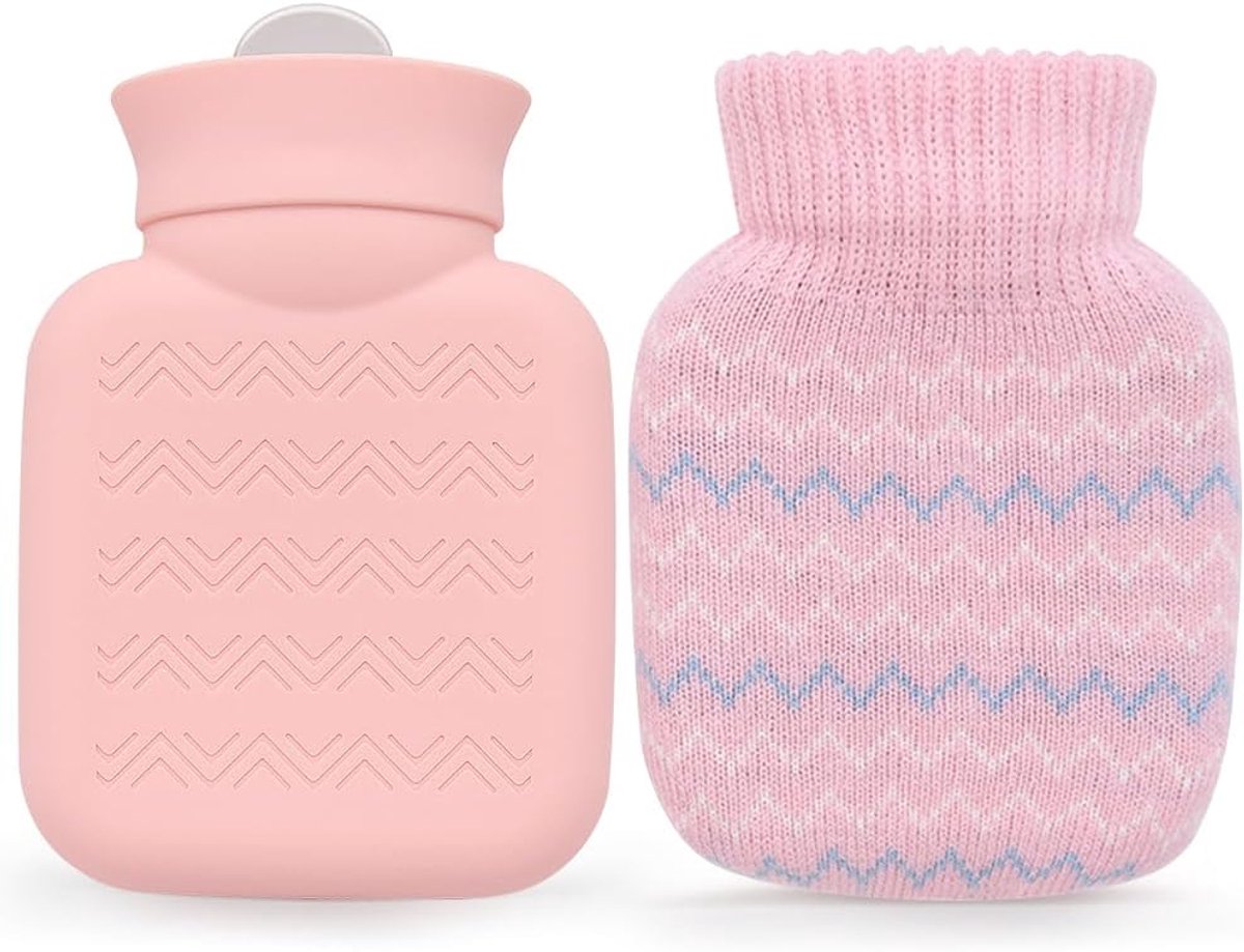 320 ml warmwaterkruik met gebreide hoes - Warmwaterkruik - mini-warmwaterzak - kleine lekvrije warmwaterkruik - afneembare hoes - voor vrouwen, kinderen - beste cadeaus