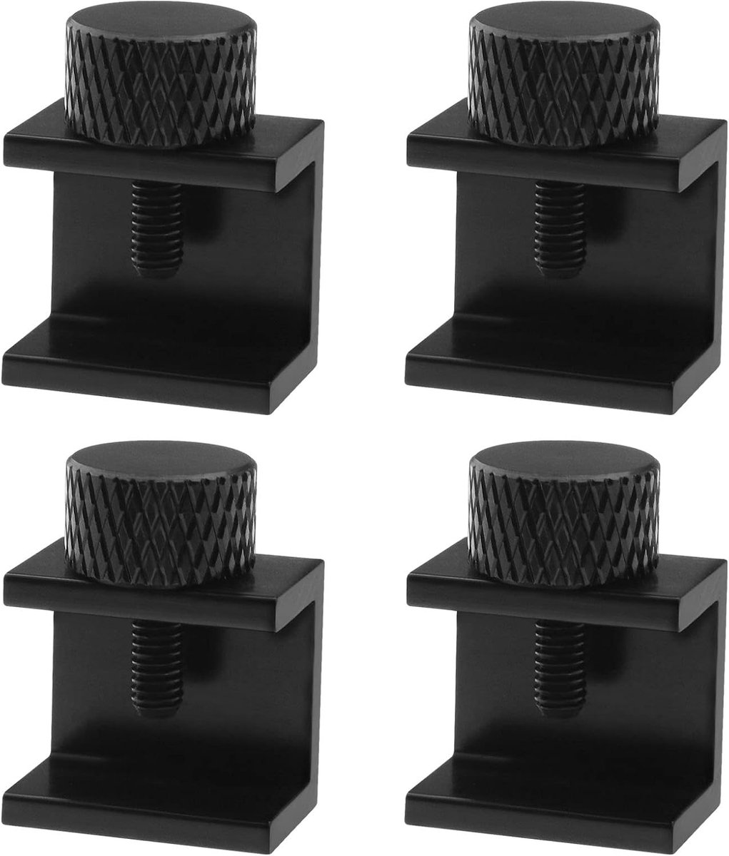 Verwarmde Bed Clips - Glasplaat Houder - 3D Printer Stabiliseren - Verstelbaar Aluminium Ontwerp - 4 Stuks - Zwart