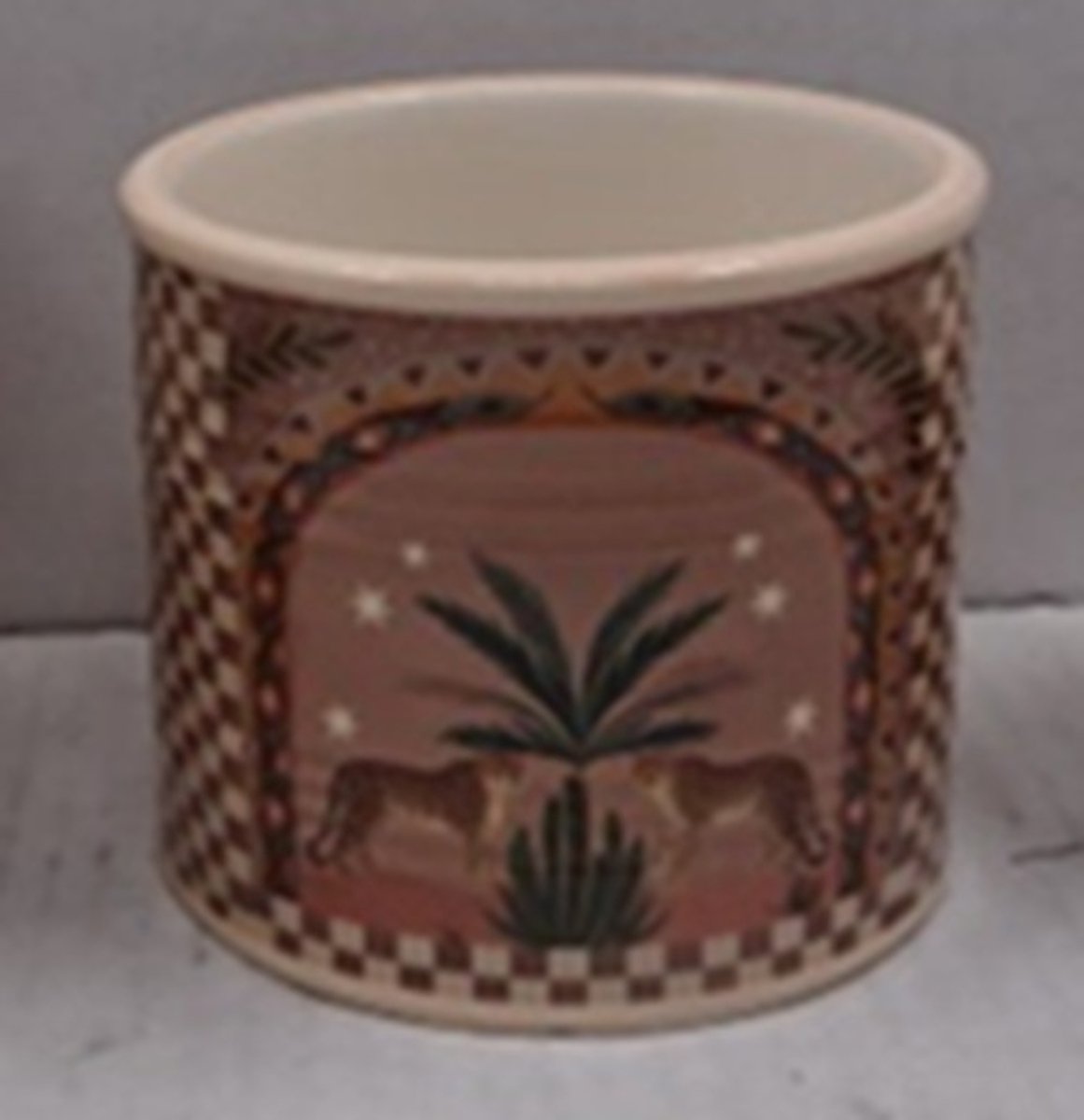 Aardewerk bloempot palm tiger 9,7x9,7x9,6cm