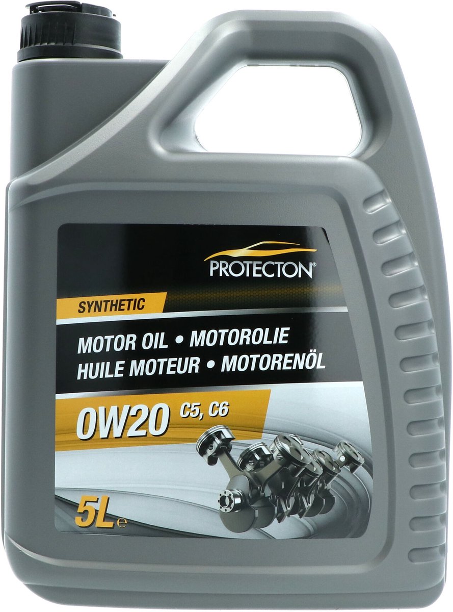 Protecton Motorolie Synthetisch - Mid-SAPS - Brandstof besparend - 0W-20 C5 - Anti-slijtage- en anticorrosie-eigenschappen - 5 Liter