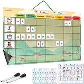 Huysplan® - Tableau de planification - Système de récompense bon comportement - Activités - Récompense - Étoiles - Magnétique - Peut aussi être accroché avec une ficelle