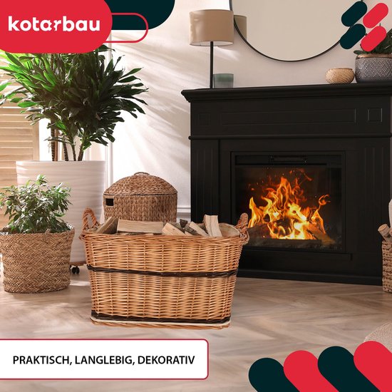 KOTARBAU Panier Osier, 60x50 cm, Buche, Naturel, Bicolore, Anse