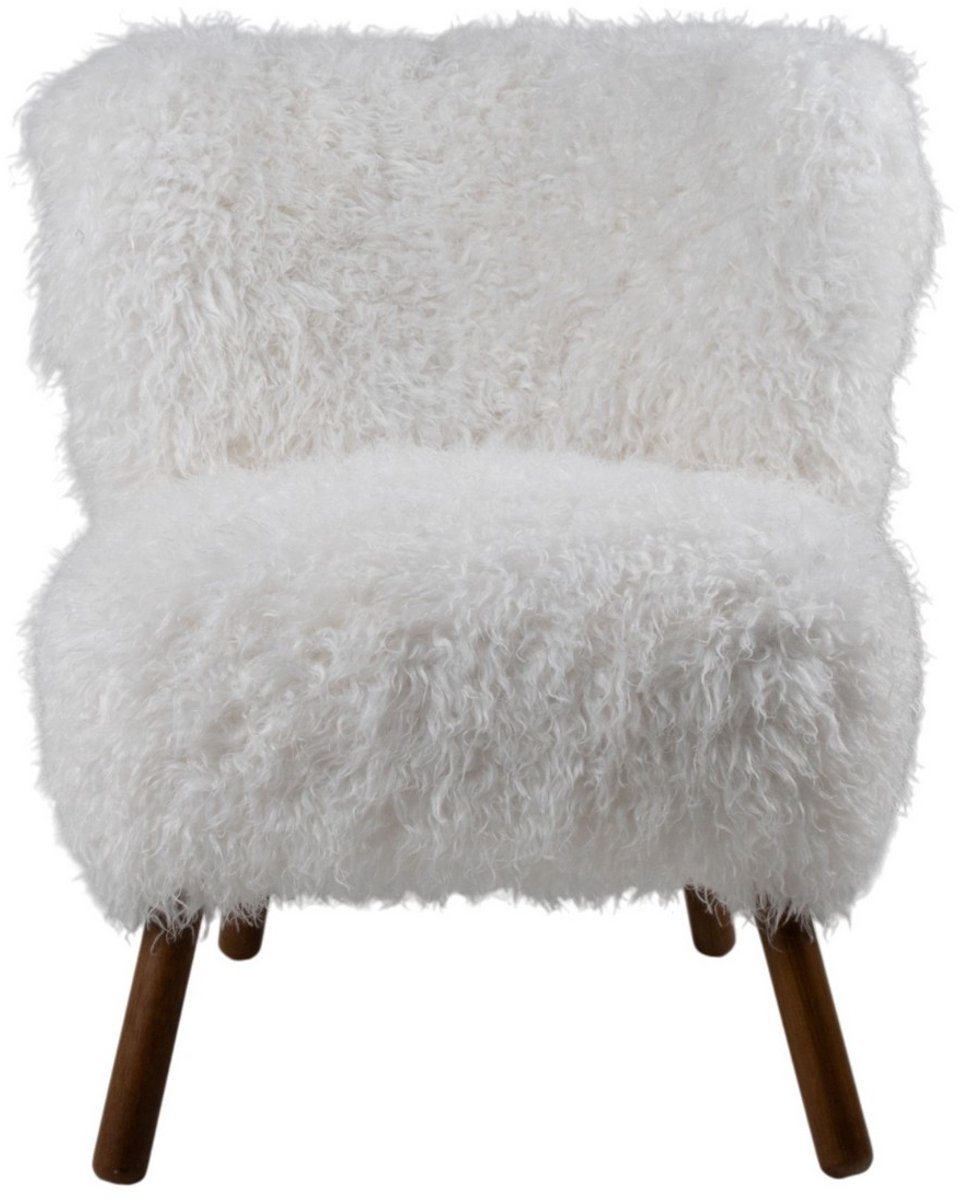 stoel tibetan lamb off white 60x72x74cm