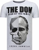 The Don Skull - Rhinestone T-shirt - Wit