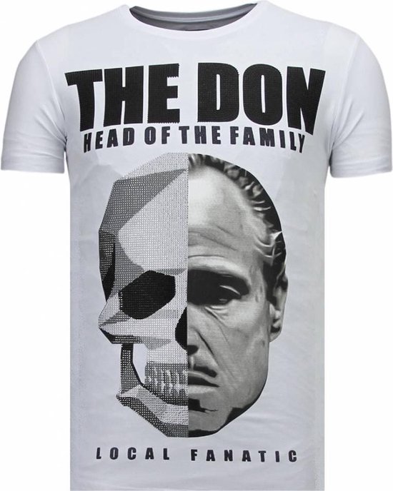 Fanatique local The Don Skull - T-shirt strass - Blanc The Don Skull - T-shirt strass - T-shirt homme blanc taille L
