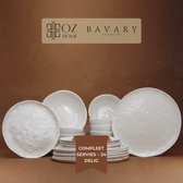 OZ Home Bavary Moon 24-delig Wit Porselein Servies - Maan geïnspireerd design - Serviesset - 6 personen