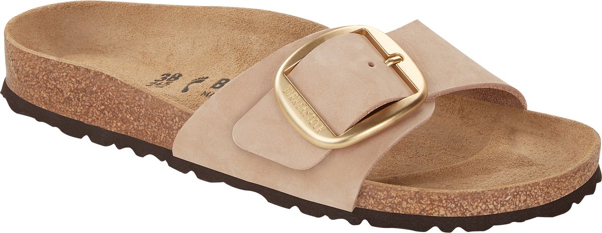 BIRKENSTOCK MADRID BIG BUCKLE NUBUCK LEATHER SANDCASTLE NARROW- 4061418206022 Taupe