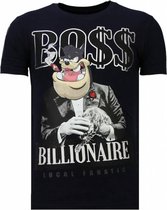 Local Fanatic Billionaire Boss - T-shirt strass - Navy Billionaire Boss - T-shirt strass - T-shirt homme Bordeaux Taille M