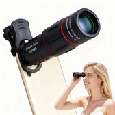 18X Smartphone Telelens - Mobiele Telescoop - Telelens voor Smartphone - 18x25 - Zoomlens - Universele Lens Kit - Inclusief Clip - Geschikt voor iPhone & Android - Geschikt voor Natuurfotografie - Zwart