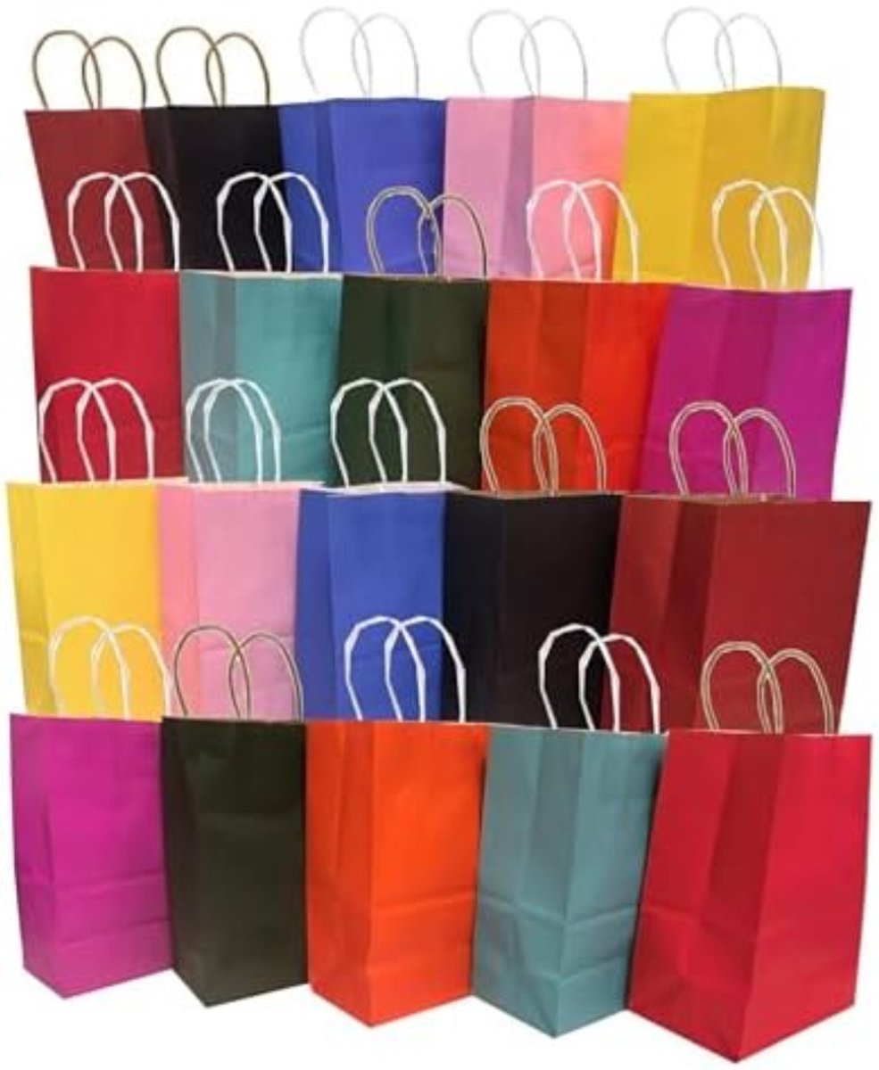 Imperatoris - Geschenktas - kleurrijk - Cadeauverpakking - Cadeaupapier - Cadeautasjes - Papieren Tassen - Gift Bag - Met Handvat - Kraft Tas - 27 x 21 x 11 cm - 20 Stuks