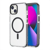 Transparante backcover met zwarte MagSafe cirkel en zwarte rand voor iPhone 14/13.