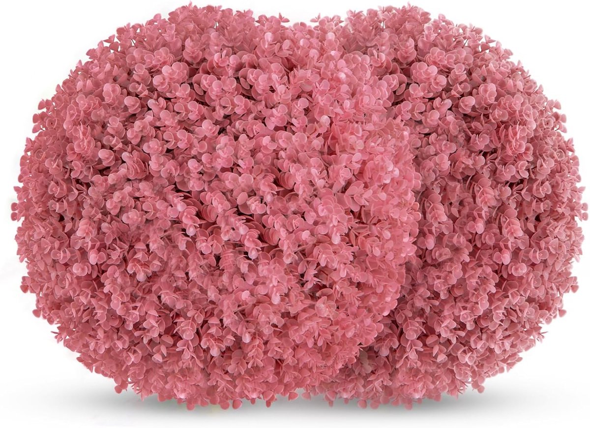 KOMFOTTEU 2 stuks Buxusballen, 2 stuks, 44 cm, kunstplant, eucalyptus, vormsnoeien, buxusbal, uv-bestendig, kunstboom, decoratieve ballen, boekbal, decoratieve plant voor bruiloft, tuin, huis