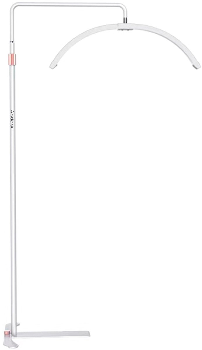 Halvemaan LED Vloerlamp – 36W – Dimbaar 3200K-5600K Met Telefoonhouder & Afstandsbediening (Wit, EU Stekker)