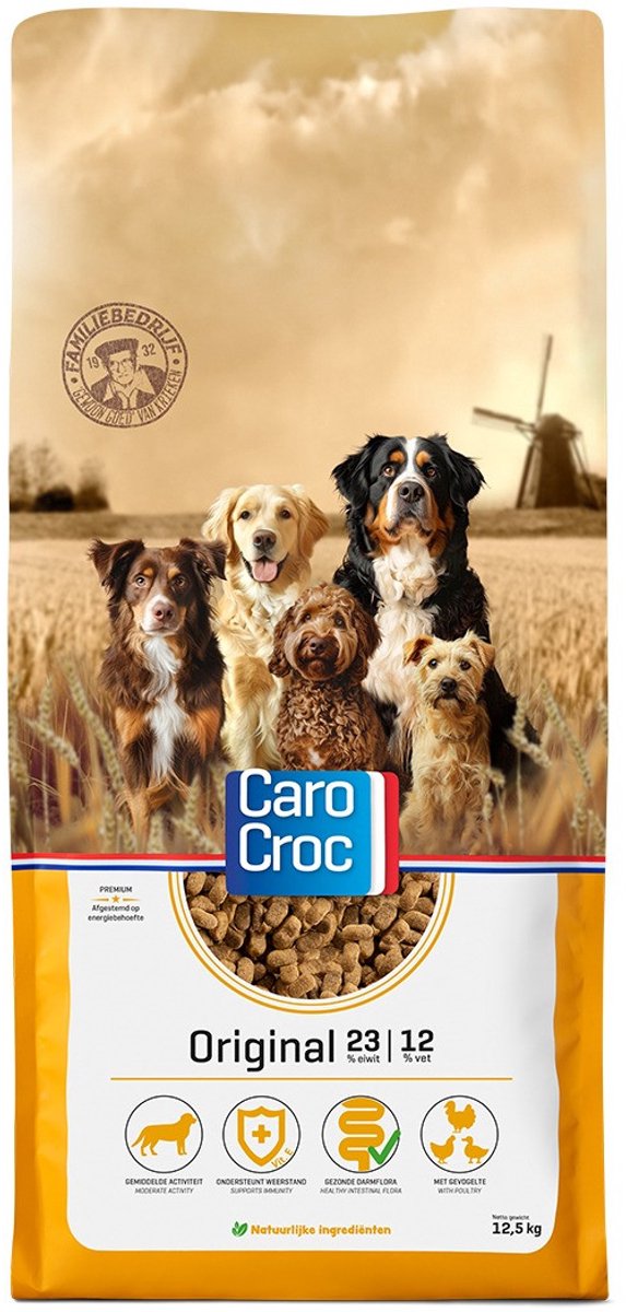 CaroCroc Original Honden Brokken 12.5KG + Schuurman snack
