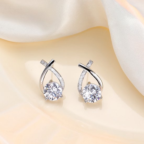 HinDaLi 3 paar fonkelende kristallen discobal bungelende haak oorbellen kubieke zirkonia oorbel set zilveren bal druppel oorbel diamant ronde vrouwen oorhaken 925 sterling zilver oorbellen voor