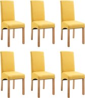 Eetkamerstoelen Geel set van 6 STUKS Stof + Anti Kras Vilt 16st / Eetkamer stoelen / Extra stoelen voor huiskamer / Dineerstoelen / Tafelstoelen / Barstoelen / Huiskamer stoelen