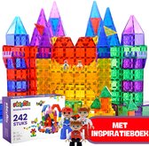 PlayMix Magnetic Tiles - 242 Stuks - Magnetische Tegels - Magnetisch Speelgoed - Bouwspeelgoed - Bouwblokken - Magna - Magneten Speelgoed - Bouwstenen - Montessori Speelgoed - Educatief Speelgoed - Sinterklaas Cadeautjes - Jongens & Meisjes