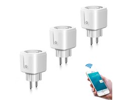 3-Pack Slimme Stekker 16A - WiFi Smart Plugs met Energiemeter – Compatibel met Google Home & Alexa – iOS & Android