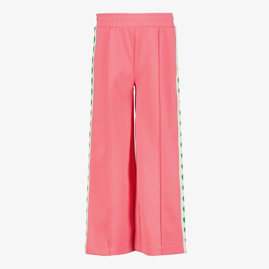 TwoDay wide leg meisjes broek met bies roze - Maat 122/128