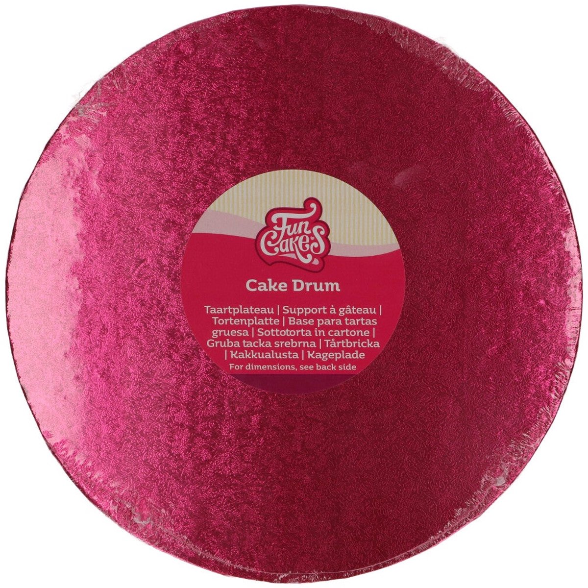 FunCakes Cake Drum Rond - Cerise - Ø25 cm / 12 mm - Taartonderlegger - Taartkarton