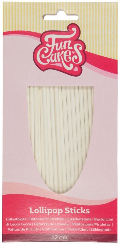 FunCakes Lollystokjes - 50 Cakepop Stokjes - 12 cm - Lollies Snoep