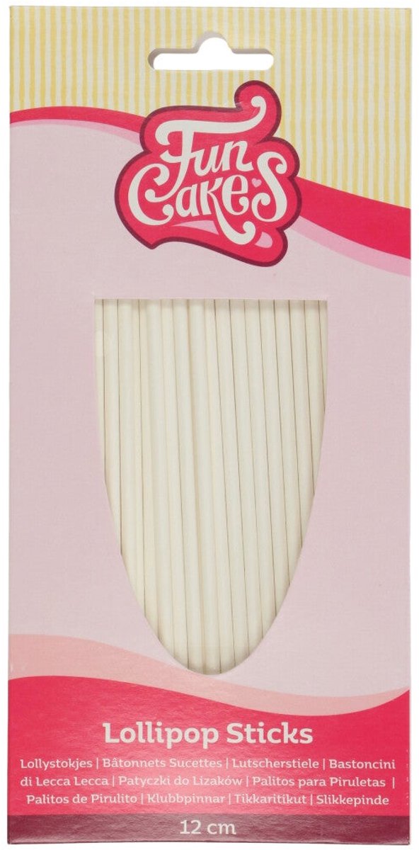 FunCakes Lollystokjes - 50 Cakepop Stokjes - 12 cm - Lollies Snoep