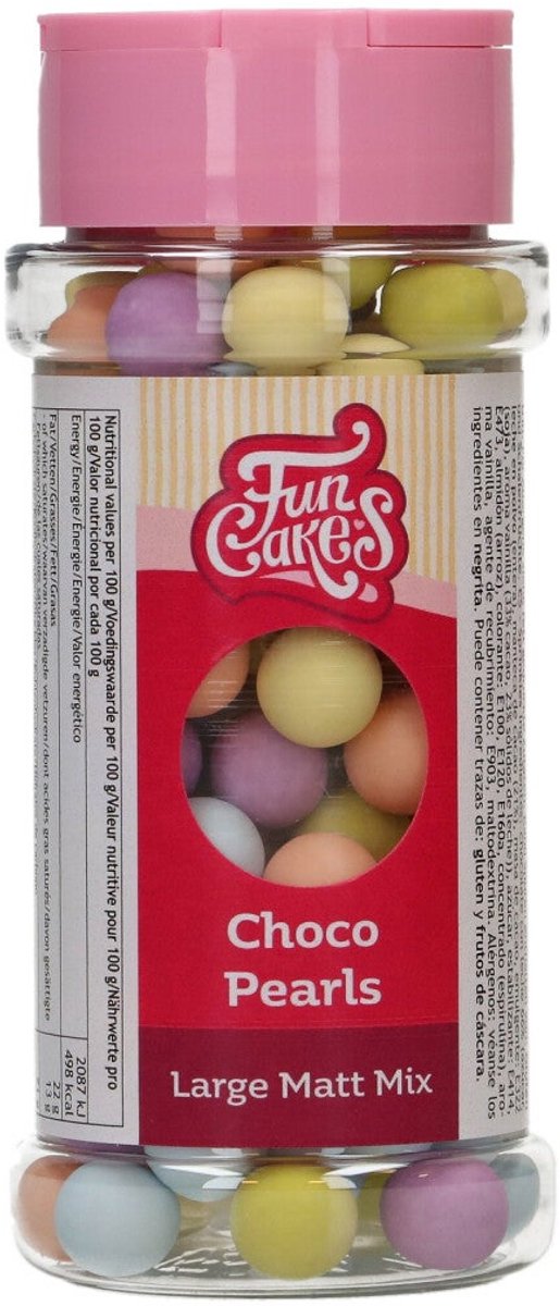 FunCakes Candy Choco Parels - Large - Mat Mix - 70g - Eetbare Taartdecoratie