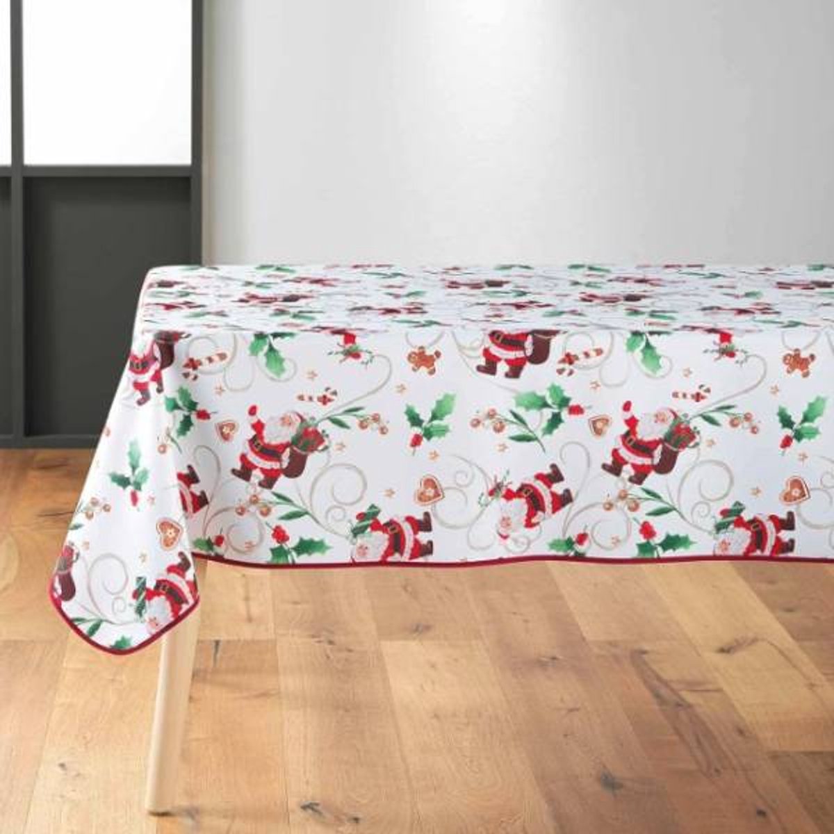Vlekbestendig tafelkleed Kerstman 300x150 anti-vlek