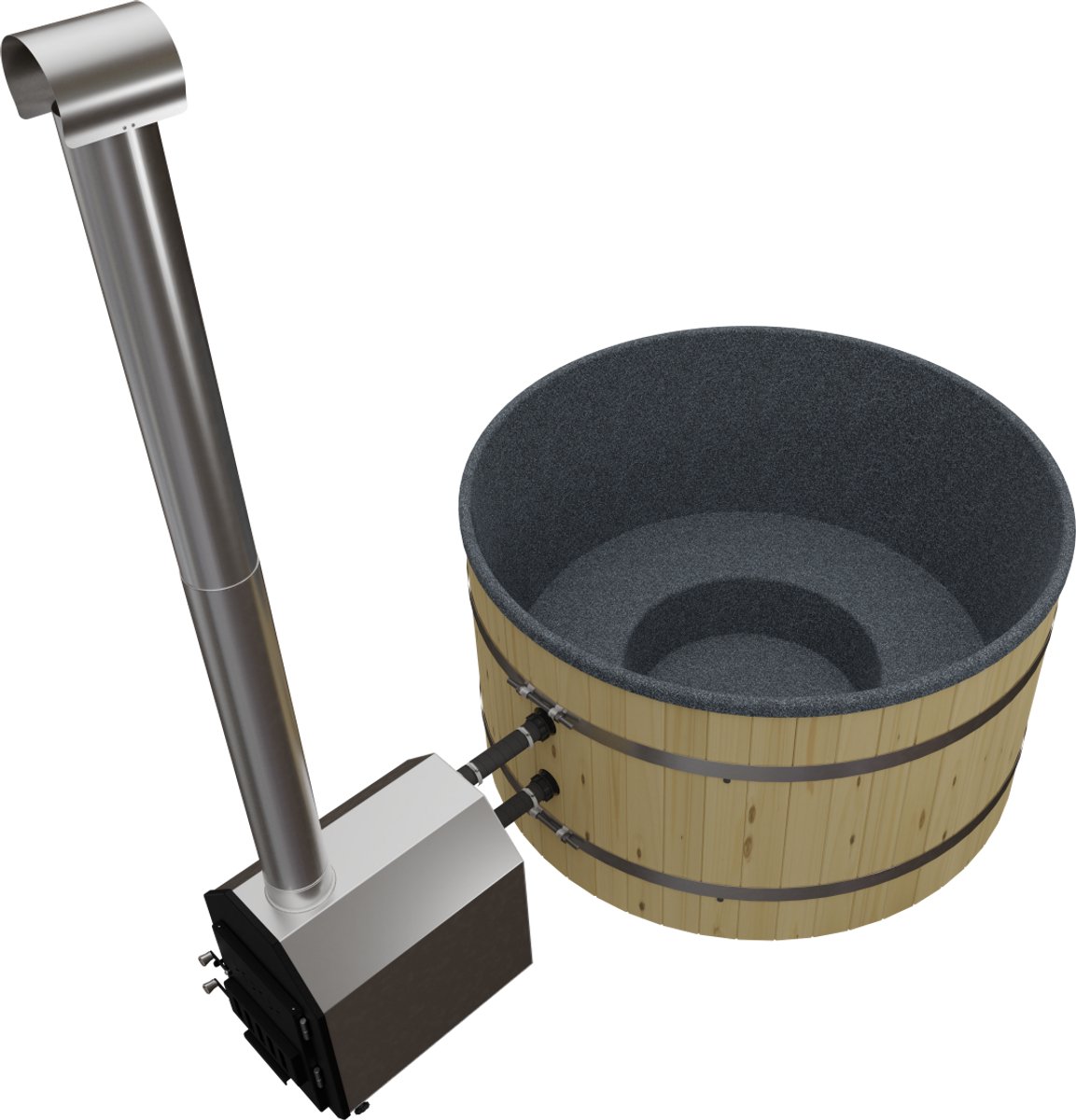 Welltub actiemodel met externe kachel
