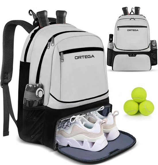 Padeltas - Padelrugzak - Padelzak - Padel rugzak - Grijs