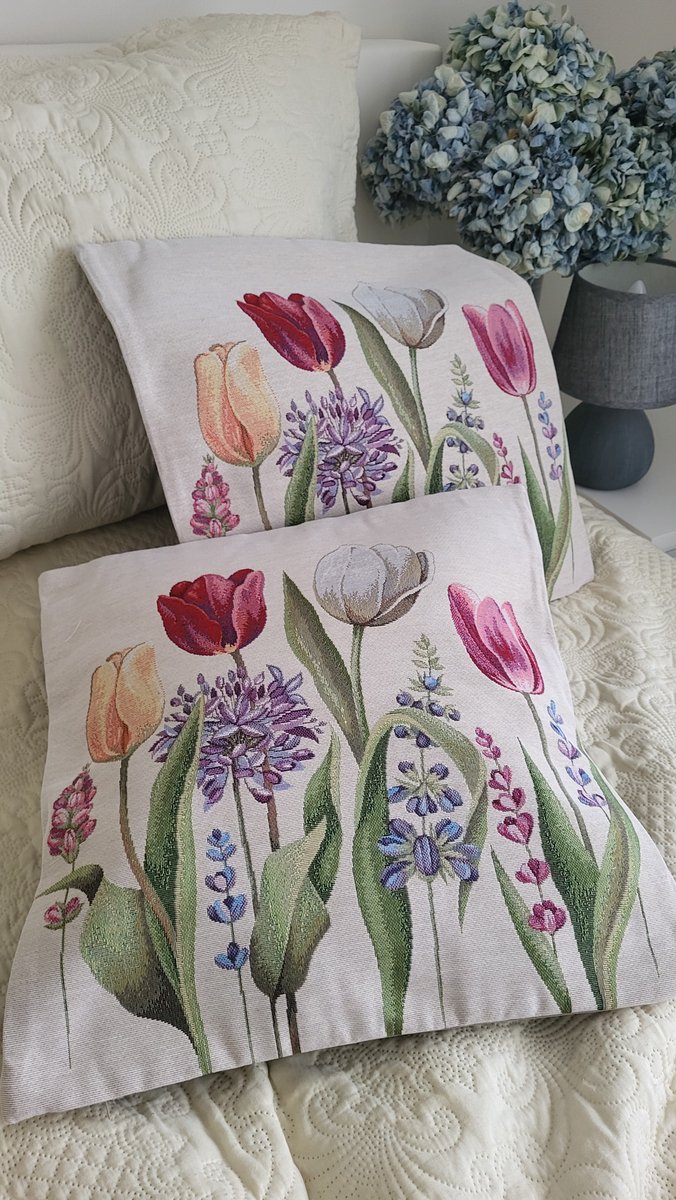 Kussenhoes Gobelinstof Tulips met rits 45*45cm