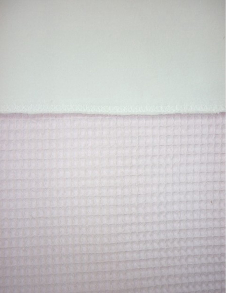 Oogappel Wafelstof Cottonfleece Ledikantdeken-Licht Roze-Roze