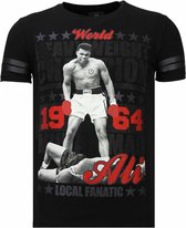 Greatest Of All Time - Rhinestone T-shirt - Zwart