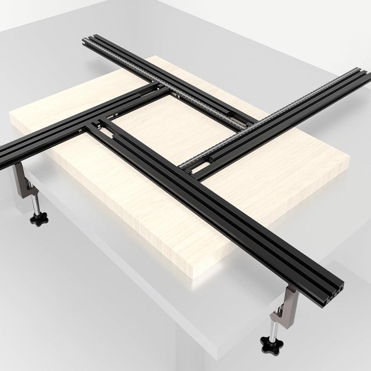 Verstelbaar freessjabloon voor houtbewerking - 800 mm x 800 mm - vierkante rechthoekige sleuven
