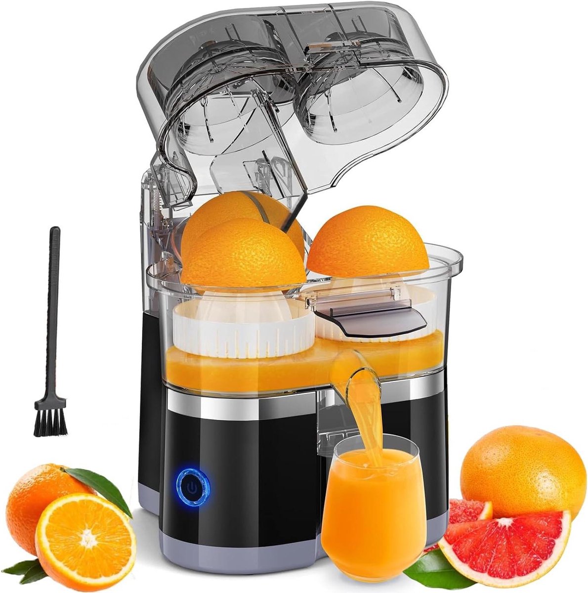 Citruspers 100W voor Vers Geperst Sap - Elektrisch - Makkelijk Reinigbaar - Zwart