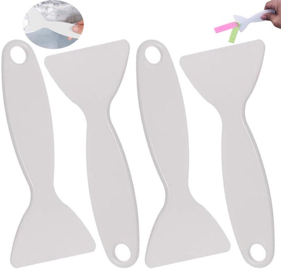4 stuks - Ontdooiingskrabber voor koelkast - Handmatige ijskrabber voor koelkast - Multifunctionele ontdooiingskrabber - Multifunctionele plastic schraper - Set met schraper voor het verwijderen van plamuur - Geschikt voor koelkast, vriezer en ramen