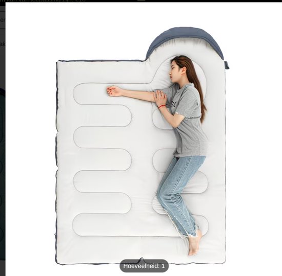 Slaapzak met capuchon, 2-in-1 reisdeken, blauw — afbeelding 5