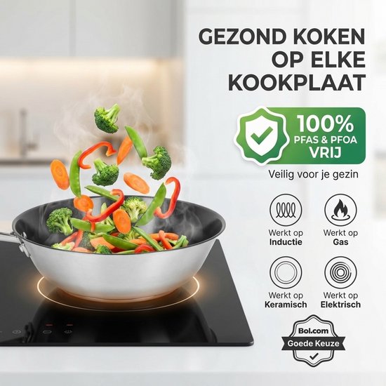 Pintinox Frying pan set with non-stick coating, stone effect, suitable for induction hobs, diameter 20-24-28 cm