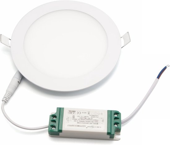 LED inbouwpaneel 12W rond Ø 170 mm warmwit - Ultra Slim design