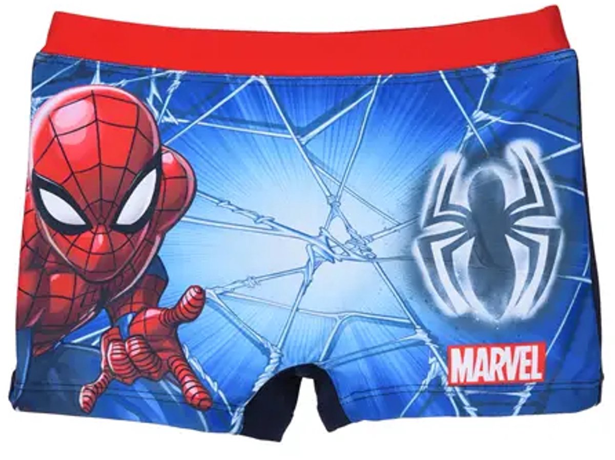 Marvel Spider-Man Zwemboxer Jongens – Navy/Rood – Maat 122/128 – Officiële licentie