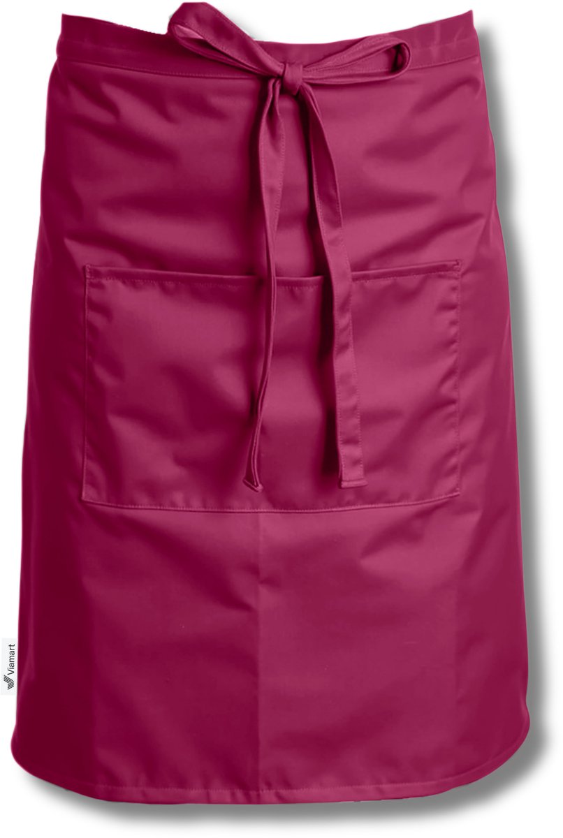 Viamart® Premium Line - Professionele Horeca Sloof - Bistroschort - Heupschort - Bedieningsschort - Serveerschort - Horecakwaliteit - Unisex: Dames & Heren - Maat: One Size Fits All - Wasbaar op 60° - Bordeauxrood