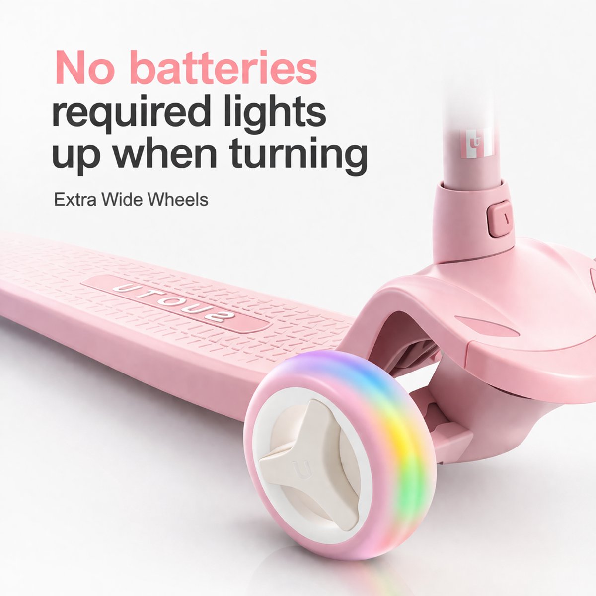Suotu Kinderstep - Step - 3 Lichtgevende Wielen - EXTRA BREEDE WIELEN - Step 3+ Jaar tot 50kg - Speelgoed Jongens/Meisjes - Roze — afbeelding 6