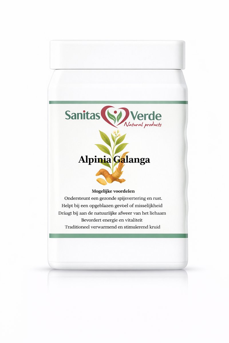 Sanitas Verde - Alpinia Galanga - 500 mg -Thaise Gember - Spijsvertering Energie - 90 Vegan Capsules