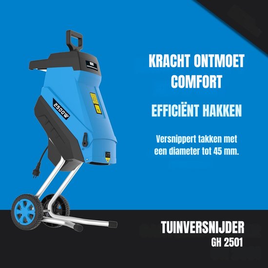 RONN® Professionele Hakselaar Versnipperaar - Hakselaar Electrisch 45L - Versnipperaar Hakselaar - Blauw - 49cm x 40cm x 104cm van Ronn — afbeelding 4