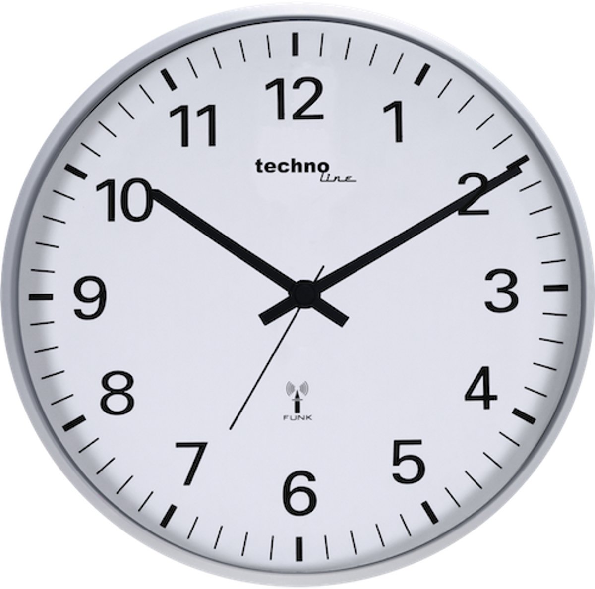 WANDKLOK - 30 cm Ø - radio gestuurde tijdsynchronisatie - chroomkleurig - 89WT50